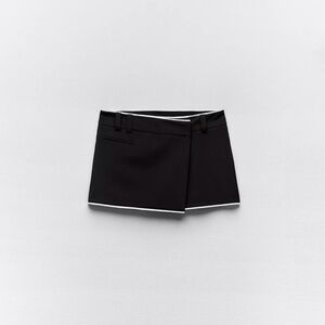 Zara Black Skorts with White Accents